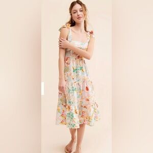 Kachel Tie-Strap Linen Dress Size 0